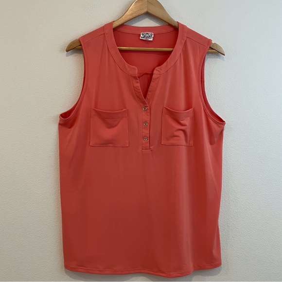 Late August Tops - Women's Sleeveless Coral Top